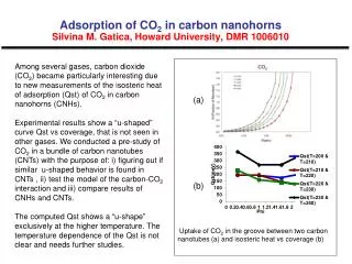 Adsorption of CO 2 in carbon nanohorns Silvina M. Gatica, Howard University, DMR 1006010