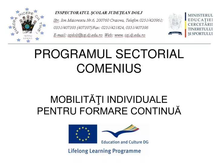 programul sectorial comenius