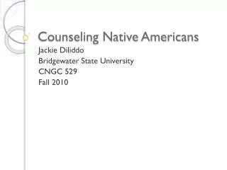 Counseling Native Americans