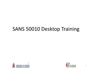 SANS 50010 Desktop Training