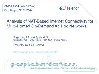 Analysis of NAT-Based Internet Connectivity for Multi-Homed On-Demand Ad Hoc Networks