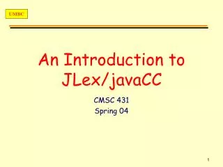 An Introduction to JLex/javaCC
