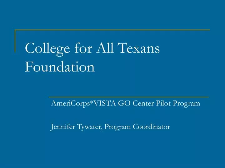 college for all texans foundation
