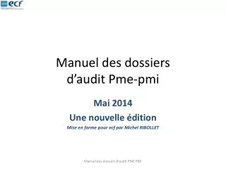 manuel des dossiers d audit pme pmi