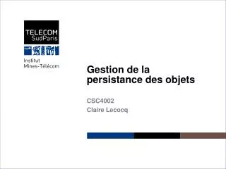 gestion de la persistance des objets