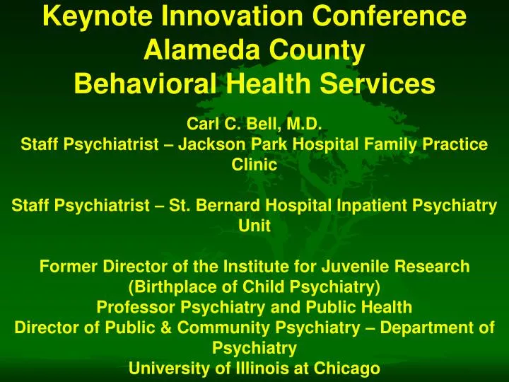 keynote innovation conference alameda county behavioral health services