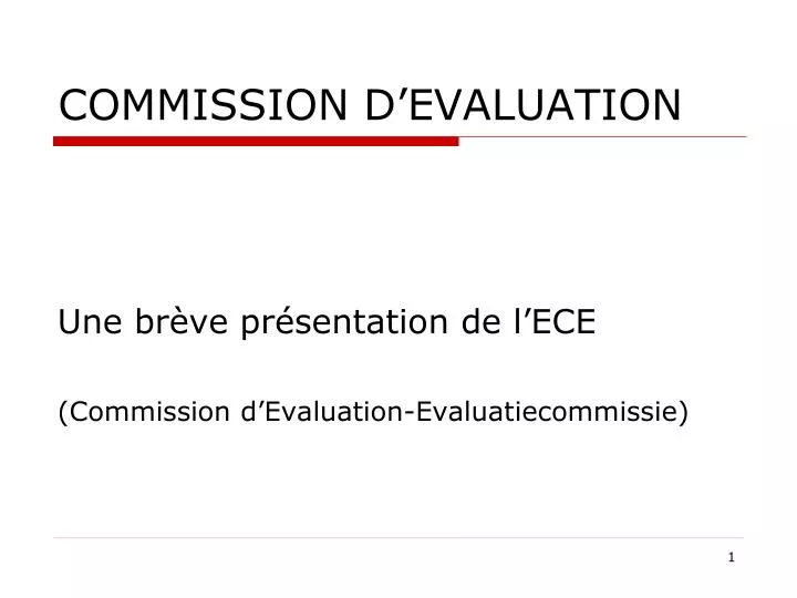 commission d evaluation