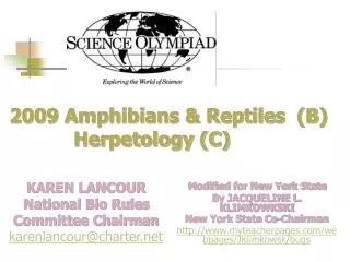 2009 Amphibians &amp; Reptiles (B) 		Herpetology (C)