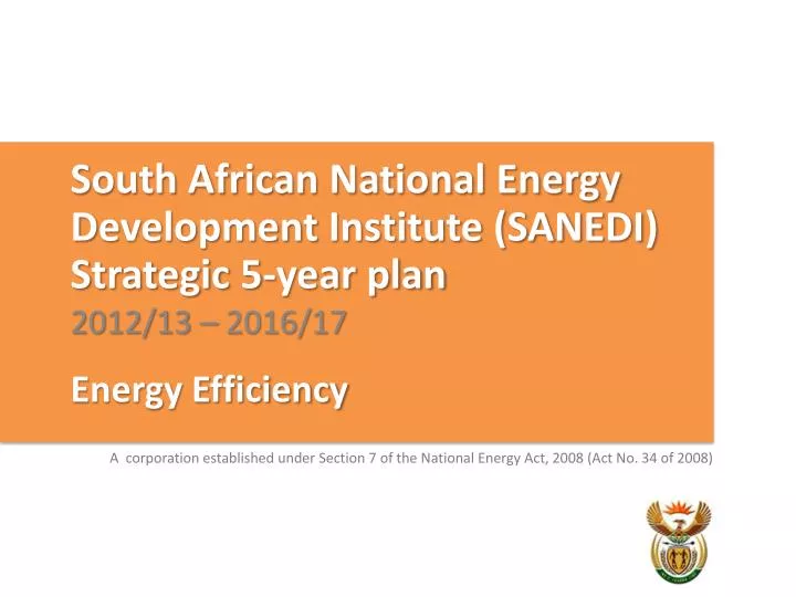 south african national energy d evelopment institute sanedi s trategic 5 year plan