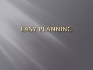 easy planning