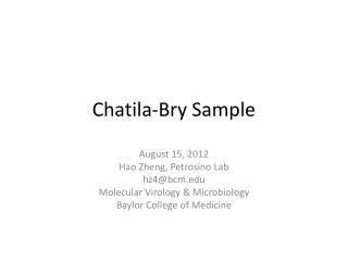 Chatila-Bry Sample