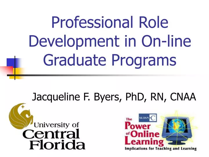 professional role development in on line graduate programs