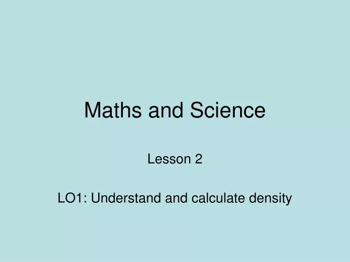 maths and science