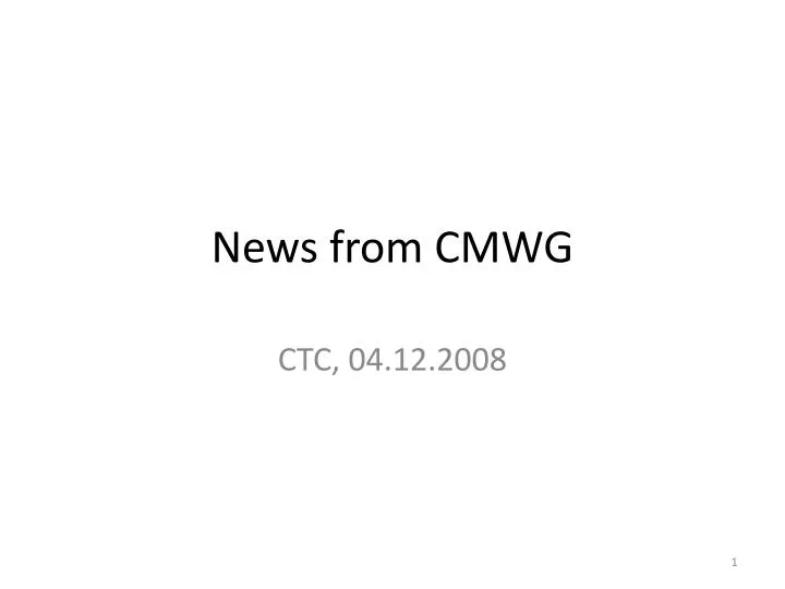 news from cmwg
