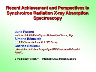 Recent Achievement and Perspectives in Synchrotron Radiation X-ray Absorption Spectroscopy