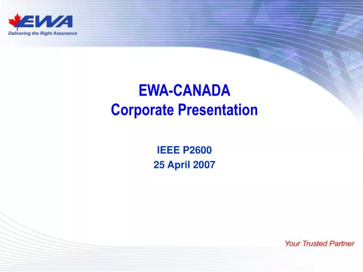 ewa canada corporate presentation