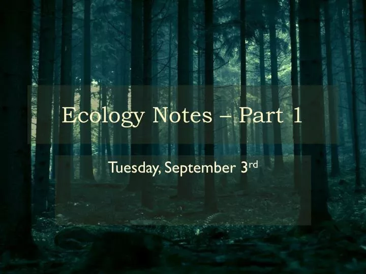 ecology notes part 1