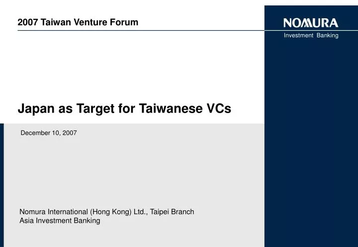 japan as target for taiwanese vcs
