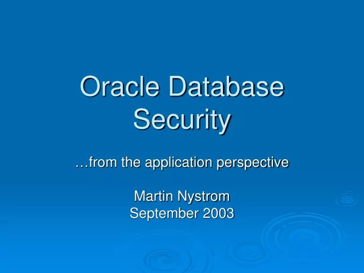oracle database security