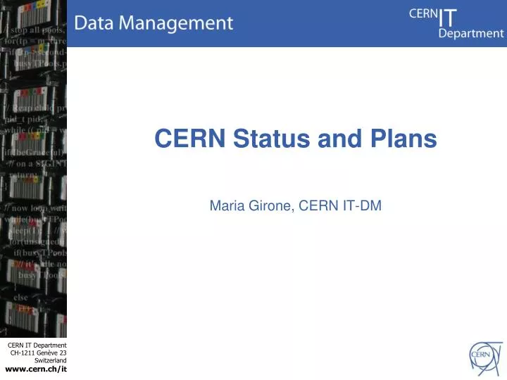 cern status and plans