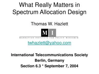 What Really Matters in Spectrum Allocation Design