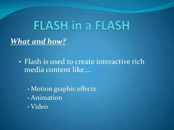 flash in a flash