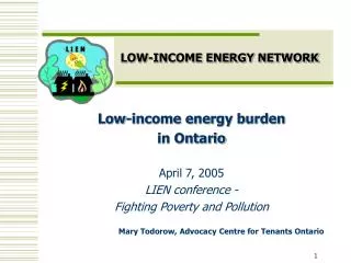 LOW-INCOME ENERGY NETWORK