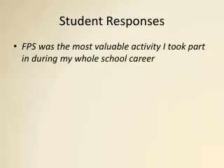 Student Responses
