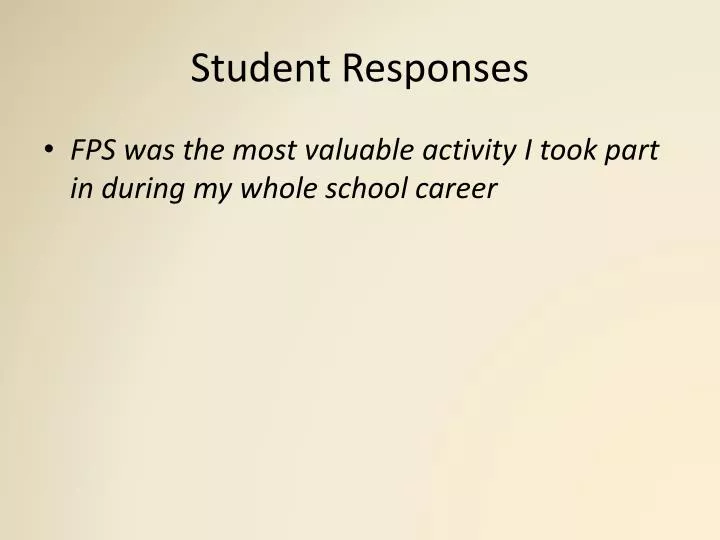 student responses