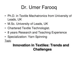 Dr. Umer Farooq