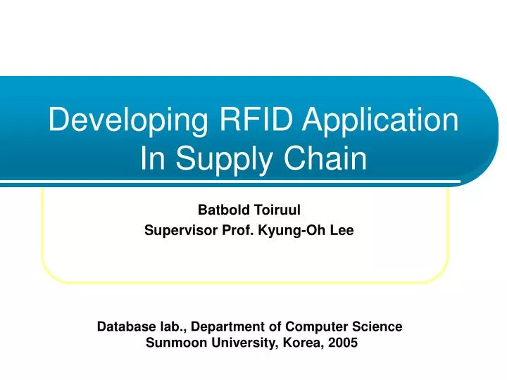 developing rfid application in supply chain