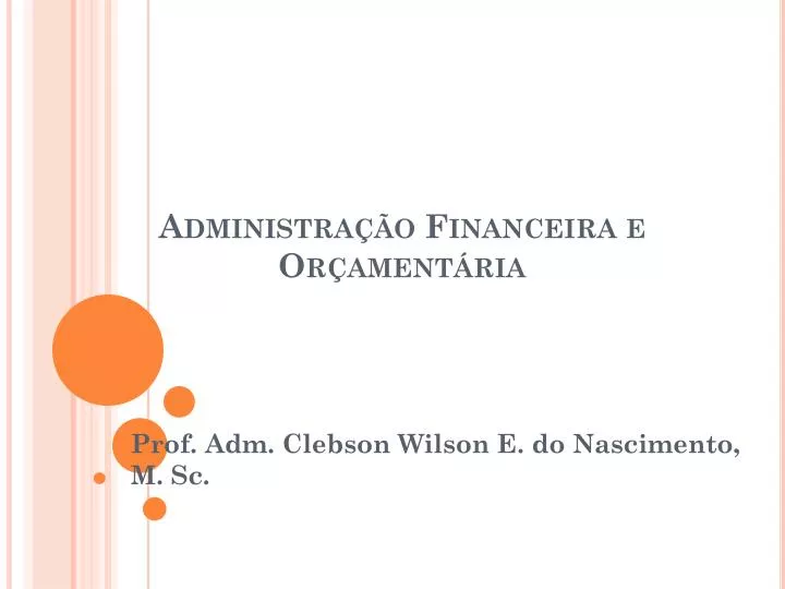 administra o financeira e or ament ria