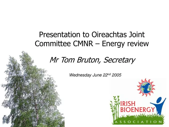 presentation to oireachtas joint committee cmnr energy review