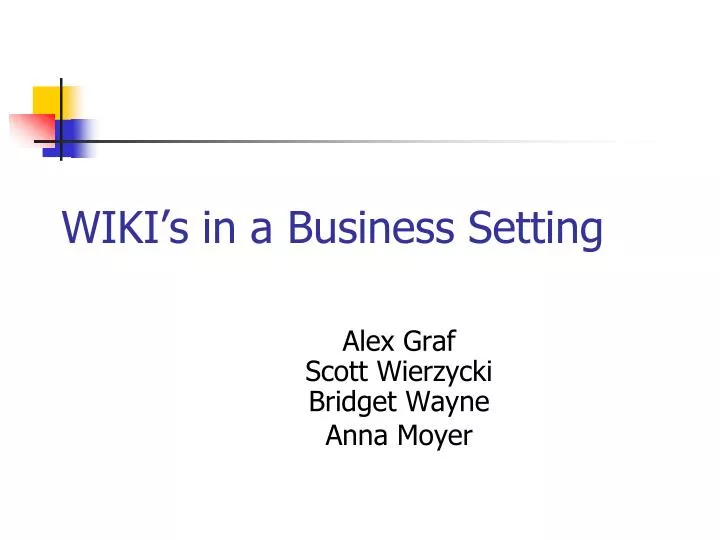 wiki s in a business setting