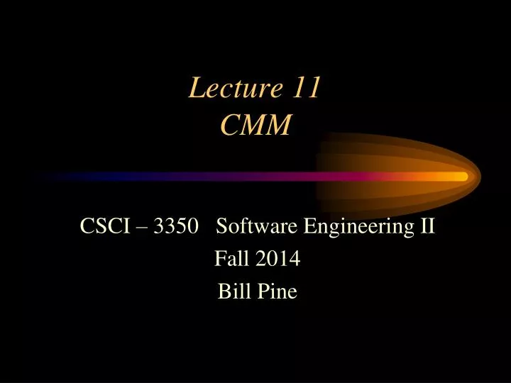 lecture 11 cmm