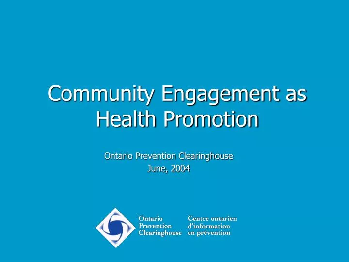 community engagement as health promotion