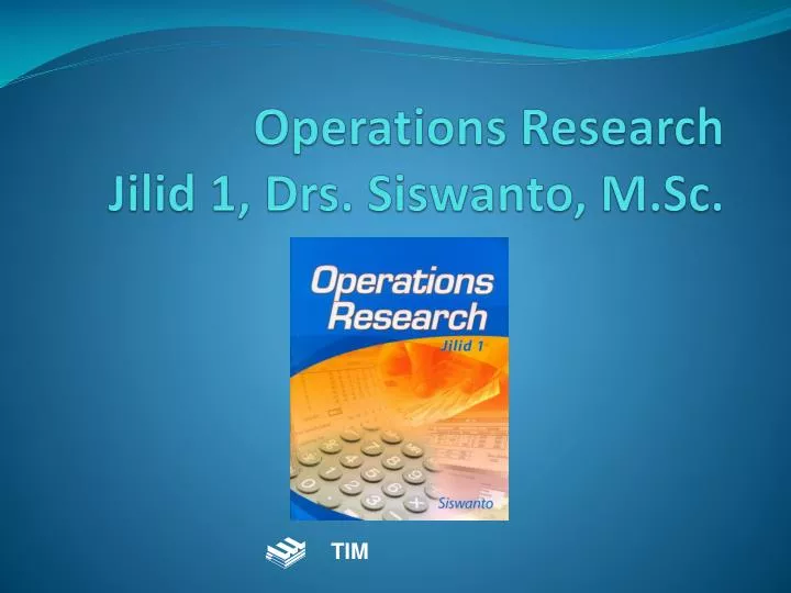 operations research jilid 1 drs siswanto m sc