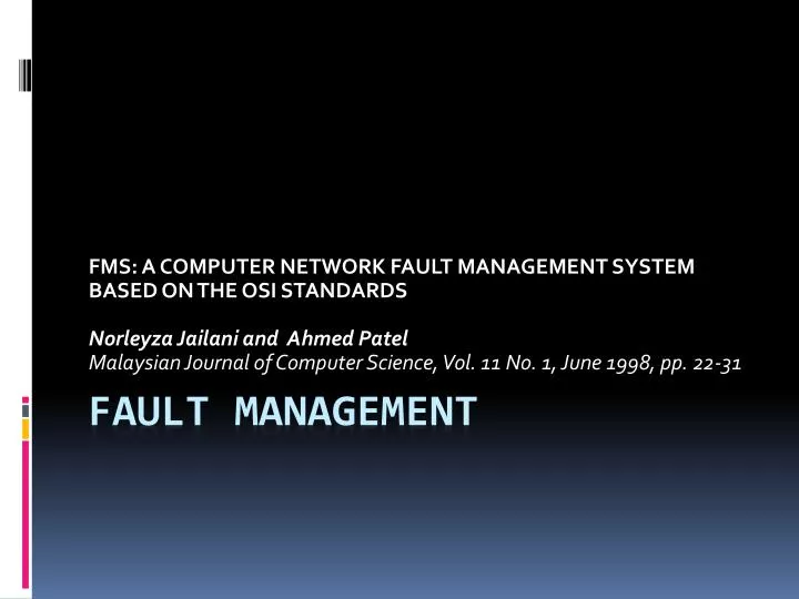 fault management