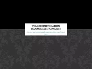 Telecommunication management concept