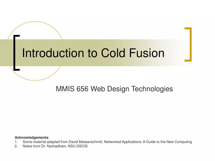 introduction to cold fusion
