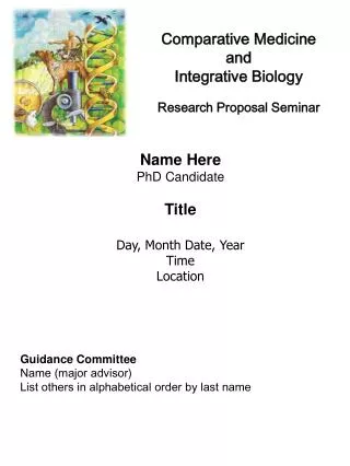 Comparative Medicine and Integrative Biology Research Proposal Seminar