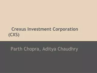 crexus investment corporation cxs