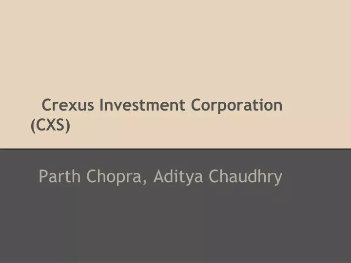 crexus investment corporation cxs