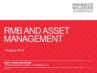 RMB AND ASSET MANAGEMENT