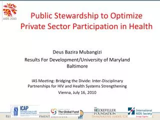 Public Stewardship to Optimize Private Sector Participation in Health