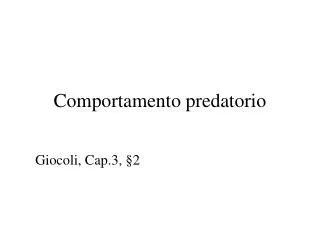 comportamento predatorio