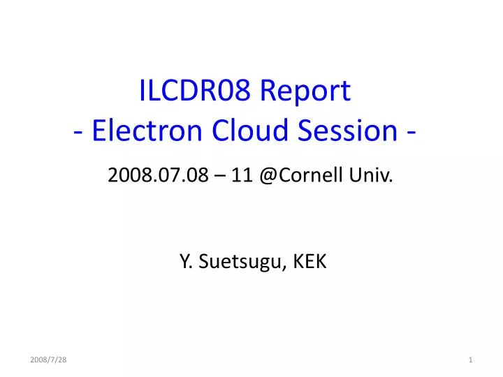 ilcdr08 report electron cloud session
