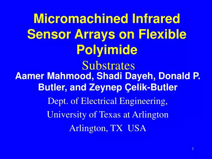 micromachined infrared sensor arrays on flexible polyimide substrates