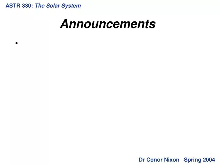 astr 330 the solar system