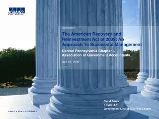 The American Recovery and Reinvestment Act of 2009: An Approach To Successful Management